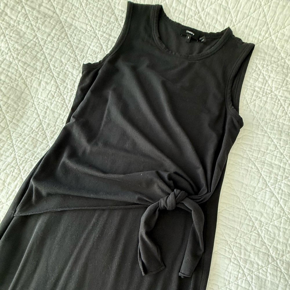 Theory Gray Sleeveless Sheath Maxi Dress - Picture 2 of 8